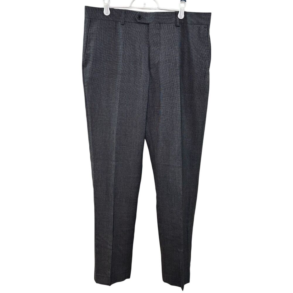 Broletto Flat Front Dress Pants Grey Wool Blend Size 34Wx32L